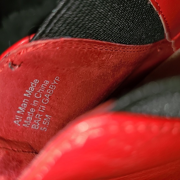 Bar III Size 5.5 Western Red Faux Leather Black Studded Edge Booties - Picture 7 of 7